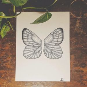 Dot Work Butterfly Print Wall Art (8.5x11)